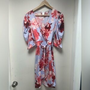 VENUS Floral Dress with Pink and Red Accents